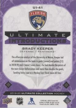 2019-20 Upper Deck Ultimate Collection - Ultimate Introductions Purple #UI-41 Brady Keeper Back