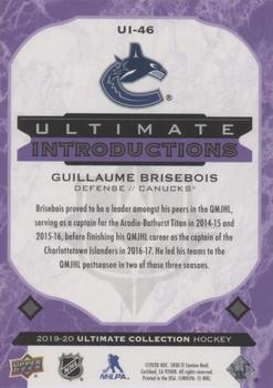 2019-20 Upper Deck Ultimate Collection - Ultimate Introductions Purple #UI-46 Guillaume Brisebois Back