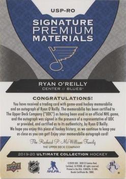 2019-20 Upper Deck Ultimate Collection - Signature Premium Materials #USP-RO Ryan O'Reilly Back