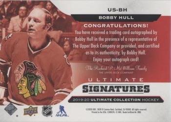 2019-20 Upper Deck Ultimate Collection - Ultimate Signatures #US-BH Bobby Hull Back