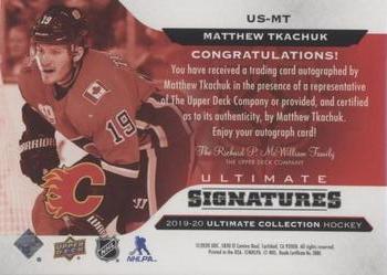 2019-20 Upper Deck Ultimate Collection - Ultimate Signatures #US-MT Matthew Tkachuk Back