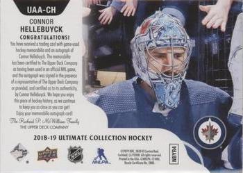 2019-20 Upper Deck Ultimate Collection - 2018-19 Upper Deck Ultimate Collection Update I #UAA-CI Connor Hellebuyck Back