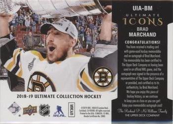 2019-20 Upper Deck Ultimate Collection - 2018-19 Upper Deck Ultimate Collection Update I #UIA-BM Brad Marchand Back