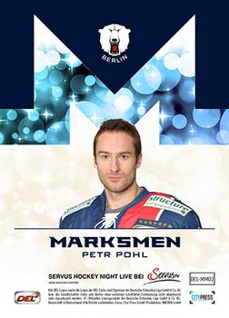 2015-16 Playercards Premium Series 1 (DEL) - Marksmen #DEL-MM02 Petr Pohl Back