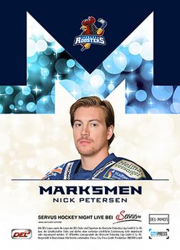 2015-16 Playercards Premium Series 1 (DEL) - Marksmen #DEL-MM05 Nick Petersen Back