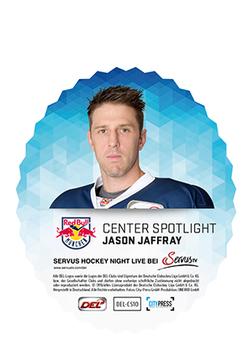 2015-16 Playercards Premium Series 1 (DEL) - Center Spotlight #DEL-CS10 Jason Jaffray Back