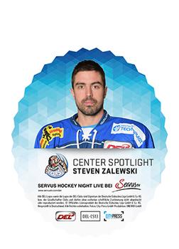 2015-16 Playercards Premium Series 1 (DEL) - Center Spotlight #DEL-CS13 Steven Zalewski Back