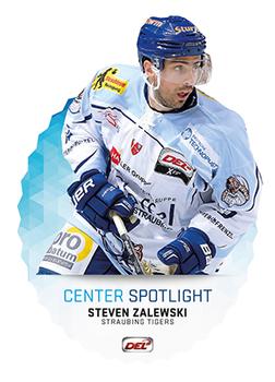 2015-16 Playercards Premium Series 1 (DEL) - Center Spotlight #DEL-CS13 Steven Zalewski Front