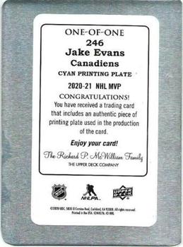 2020-21 Upper Deck MVP - Printing Plates Cyan #246 Jake Evans Back