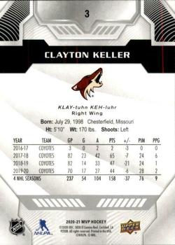 2020-21 Upper Deck MVP - Silver Script #3 Clayton Keller Back