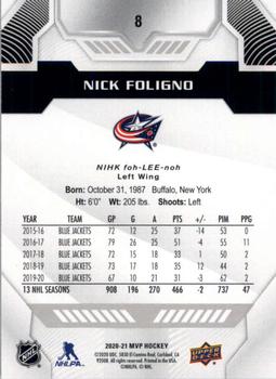 2020-21 Upper Deck MVP - Silver Script #8 Nick Foligno Back