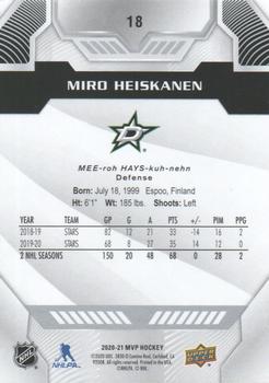 2020-21 Upper Deck MVP - Silver Script #18 Miro Heiskanen Back