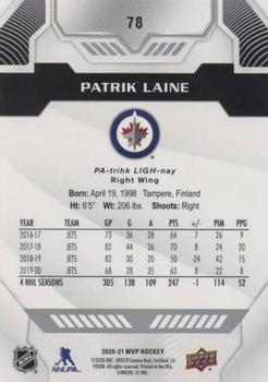 2020-21 Upper Deck MVP - Silver Script #78 Patrik Laine Back