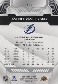 2020-21 Upper Deck MVP - Silver Script #102 Andrei Vasilevskiy Back