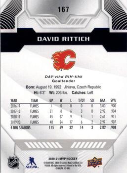 2020-21 Upper Deck MVP - Silver Script #167 David Rittich Back