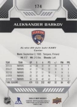 2020-21 Upper Deck MVP - Silver Script #174 Aleksander Barkov Back