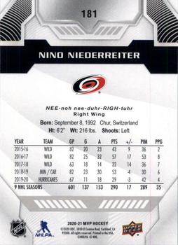 2020-21 Upper Deck MVP - Silver Script #181 Nino Niederreiter Back