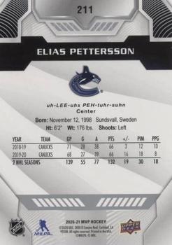 2020-21 Upper Deck MVP - Silver Script #211 Elias Pettersson Back