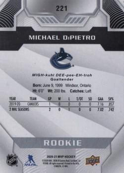 2020-21 Upper Deck MVP - Silver Script #221 Michael DiPietro Back