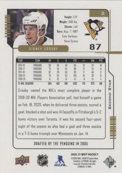 2020-21 Upper Deck MVP - 20th Anniversary Second Star #2 Sidney Crosby Back