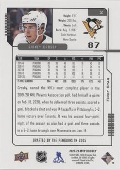 2020-21 Upper Deck MVP - 20th Anniversary First Star #2 Sidney Crosby Back