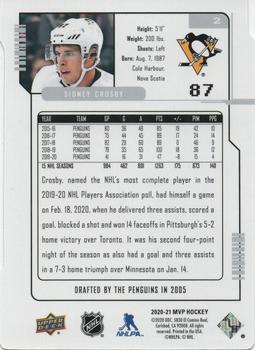 2020-21 Upper Deck MVP - Colors and Contours #2 Sidney Crosby Back