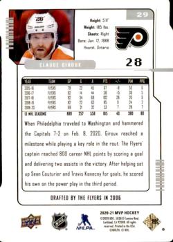 2020-21 Upper Deck MVP - Colors and Contours #29 Claude Giroux Back