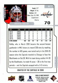 2020-21 Upper Deck MVP - Colors and Contours #61 Braden Holtby Back