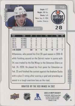2020-21 Upper Deck MVP - Colors and Contours #76 Andreas Athanasiou Back