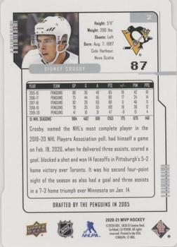 2020-21 Upper Deck MVP - Colors and Contours Green #2 Sidney Crosby Back
