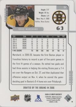 2020-21 Upper Deck MVP - Colors and Contours Green #9 Brad Marchand Back