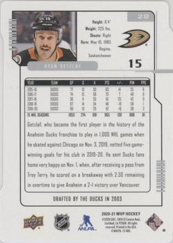 2020-21 Upper Deck MVP - Colors and Contours Green #28 Ryan Getzlaf Back