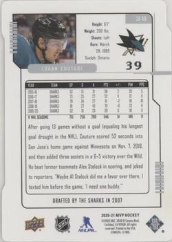 2020-21 Upper Deck MVP - Colors and Contours Green #38 Logan Couture Back