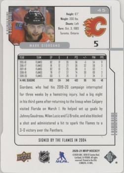 2020-21 Upper Deck MVP - Colors and Contours Green #45 Mark Giordano Back