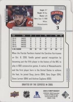 2020-21 Upper Deck MVP - Colors and Contours Green #77 Keith Yandle Back