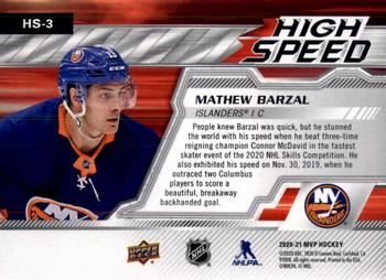 2020-21 Upper Deck MVP - High Speed #HS-3 Mathew Barzal Back