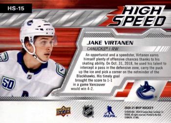 2020-21 Upper Deck MVP - High Speed #HS-15 Jake Virtanen Back