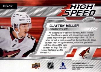 2020-21 Upper Deck MVP - High Speed #HS-17 Clayton Keller Back