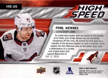 2020-21 Upper Deck MVP - High Speed #HS-20 Phil Kessel Back