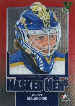 2015-16 In The Game Final Vault - 2013-14 In The Game Between the Pipes Masked Men 6 Red (Green Vault) #MM-37 Clint Malarchuk Front