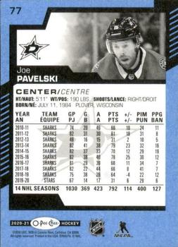2020-21 O-Pee-Chee - Blue #77 Joe Pavelski Back