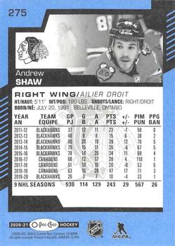 2020-21 O-Pee-Chee - Blue #275 Andrew Shaw Back