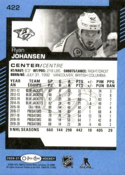 2020-21 O-Pee-Chee - Blue #422 Ryan Johansen Back