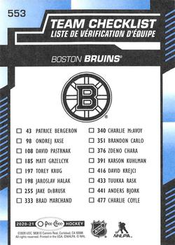 2020-21 O-Pee-Chee - Blue #553 Boston Bruins Back