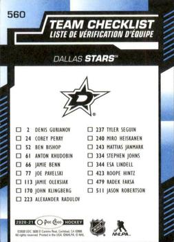 2020-21 O-Pee-Chee - Blue #560 Dallas Stars Back