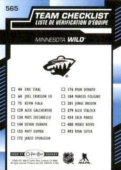 2020-21 O-Pee-Chee - Blue #565 Minnesota Wild Back