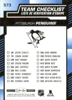 2020-21 O-Pee-Chee - Blue #573 Pittsburgh Penguins Back
