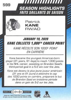 2020-21 O-Pee-Chee - Blue #599 Patrick Kane Back