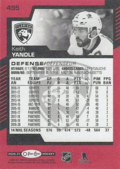2020-21 O-Pee-Chee - Red #495 Keith Yandle Back