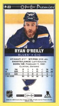 2020-21 O-Pee-Chee - O-Pee-Chee Premier Tallboys Yellow #P-23 Ryan O'Reilly Back